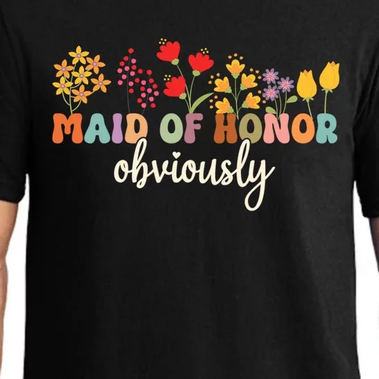 Maid Of Honor Obviously Wedding Day Bride Proposal Pajama Set