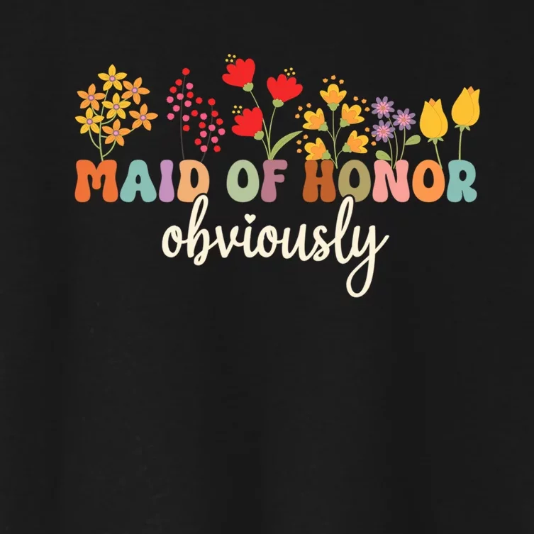 Maid Of Honor Obviously Wedding Day Bride Proposal Women's Crop Top Tee