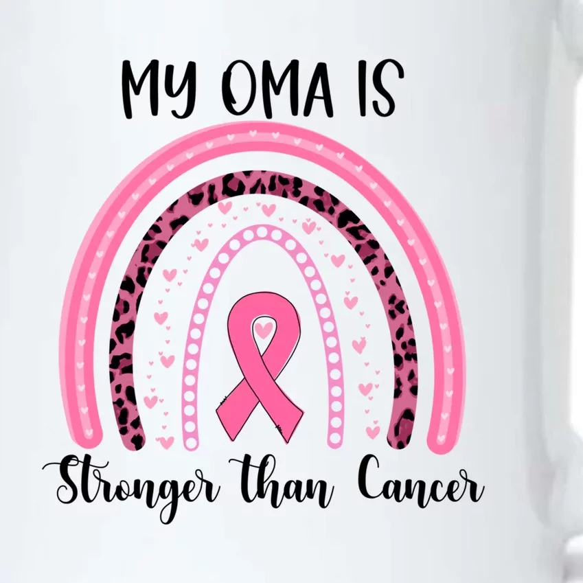 My Oma Is Stronger Than Cancer Breast Cancer Awareness Gift Black Color Changing Mug