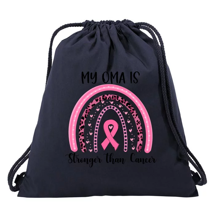 My Oma Is Stronger Than Cancer Breast Cancer Awareness Gift Drawstring Bag