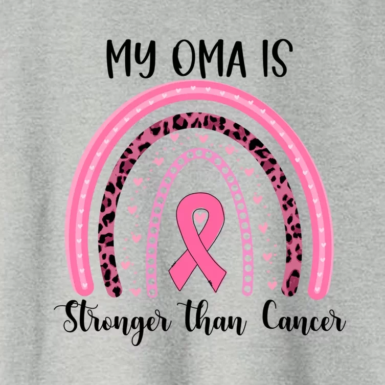 My Oma Is Stronger Than Cancer Breast Cancer Awareness Gift Women's Crop Top Tee