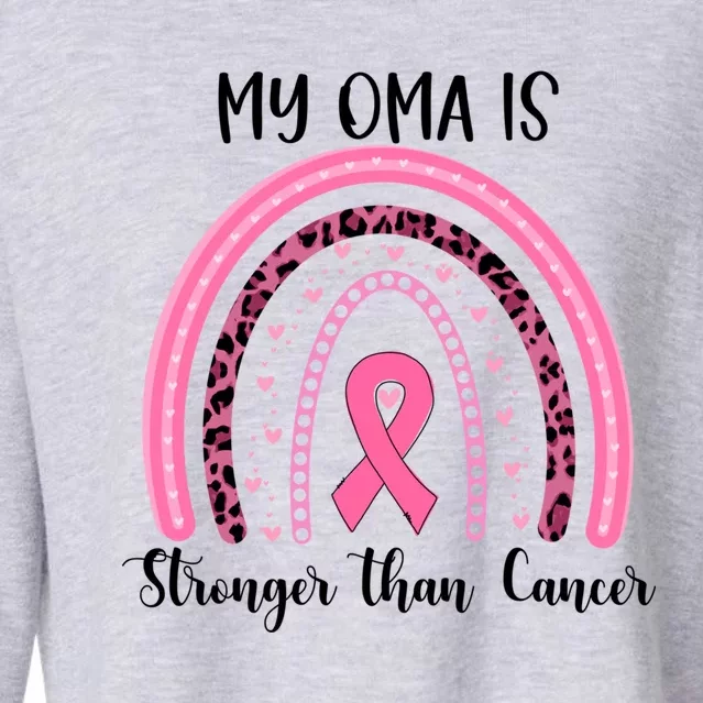 My Oma Is Stronger Than Cancer Breast Cancer Awareness Gift Cropped Pullover Crew