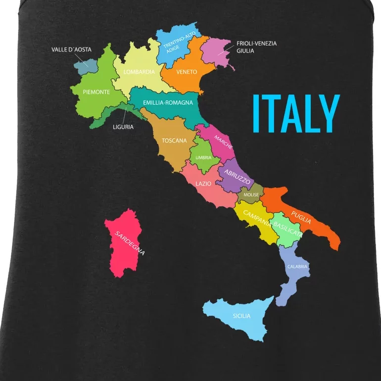 Map Of Italy Ladies Essential Tank