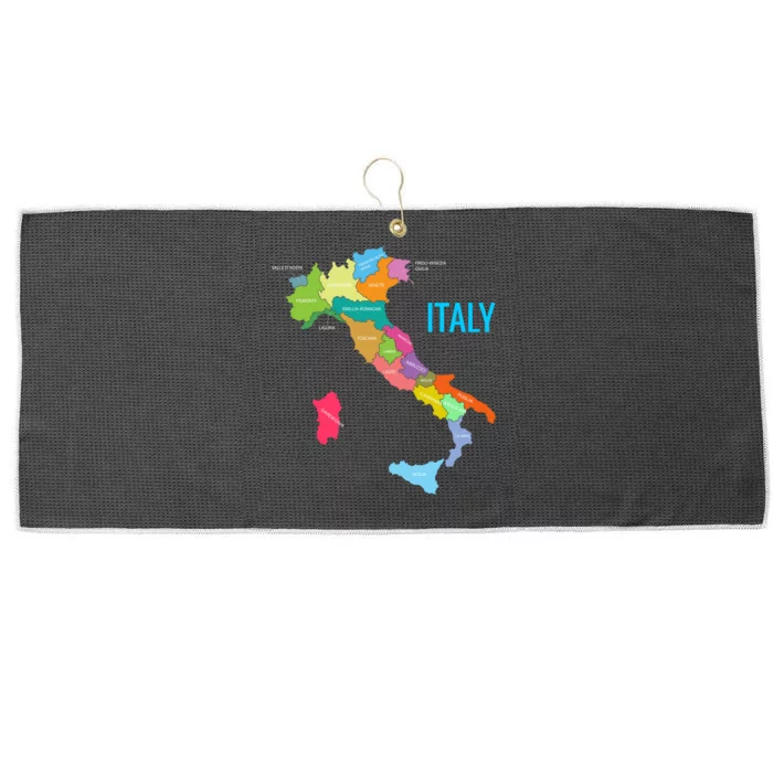 Map Of Italy Large Microfiber Waffle Golf Towel