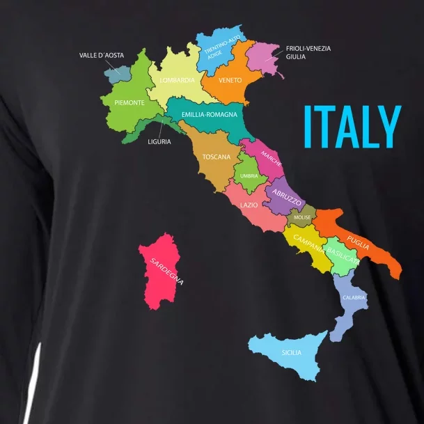 Map Of Italy Cooling Performance Long Sleeve Crew