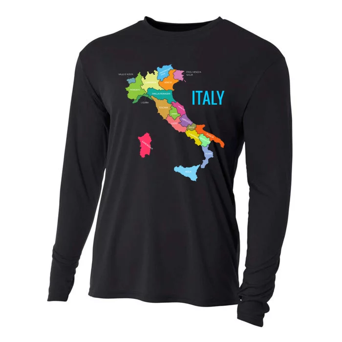 Map Of Italy Cooling Performance Long Sleeve Crew