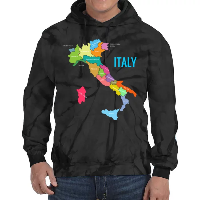 Map Of Italy Tie Dye Hoodie