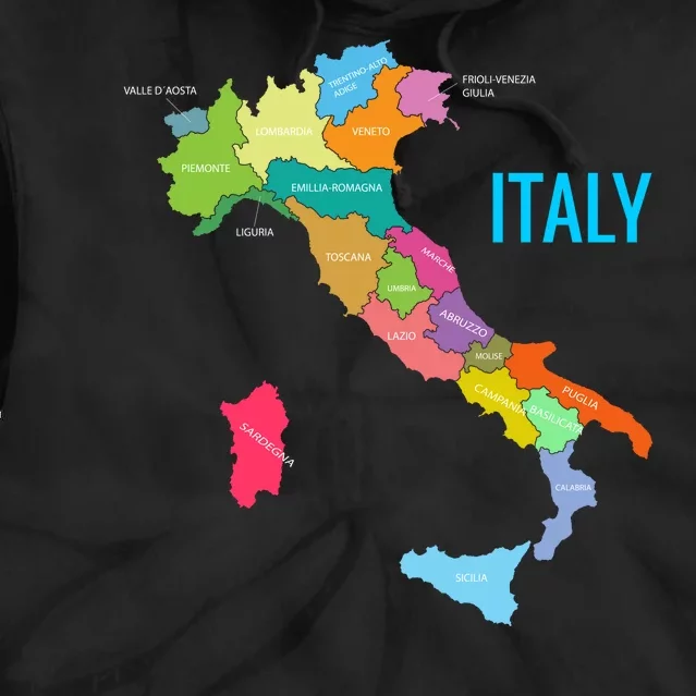 Map Of Italy Tie Dye Hoodie