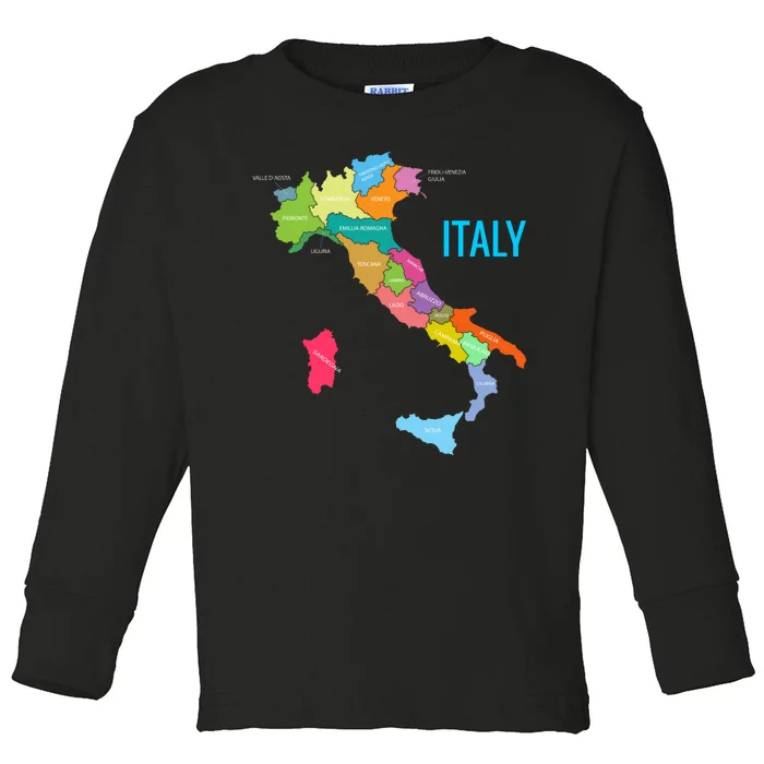 Map Of Italy Toddler Long Sleeve Shirt