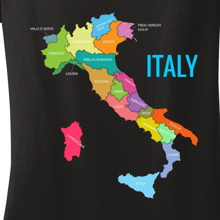 Map Of Italy Women's V-Neck T-Shirt