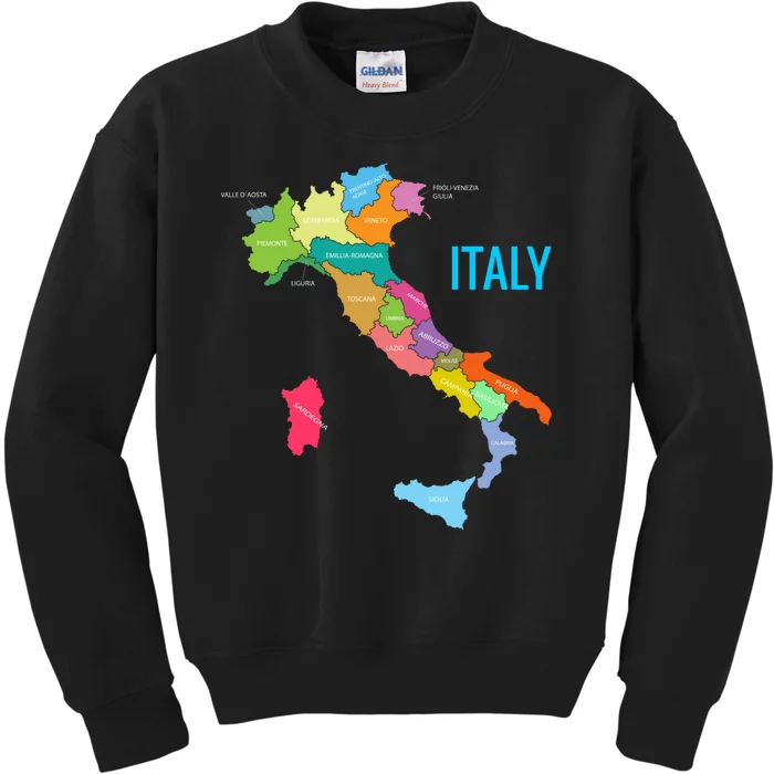 Map Of Italy Kids Sweatshirt