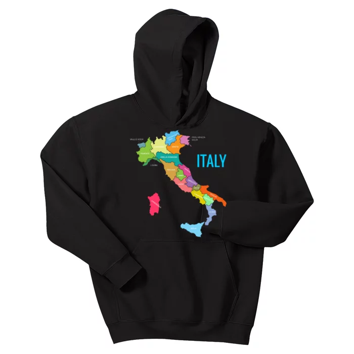 Map Of Italy Kids Hoodie