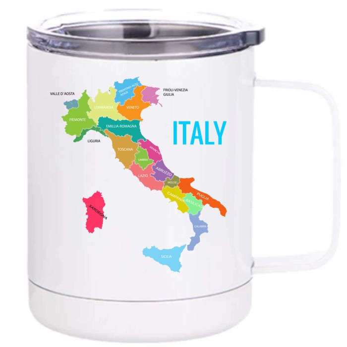 Map Of Italy Front & Back 12oz Stainless Steel Tumbler Cup