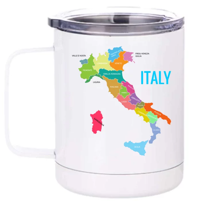 Map Of Italy Front & Back 12oz Stainless Steel Tumbler Cup