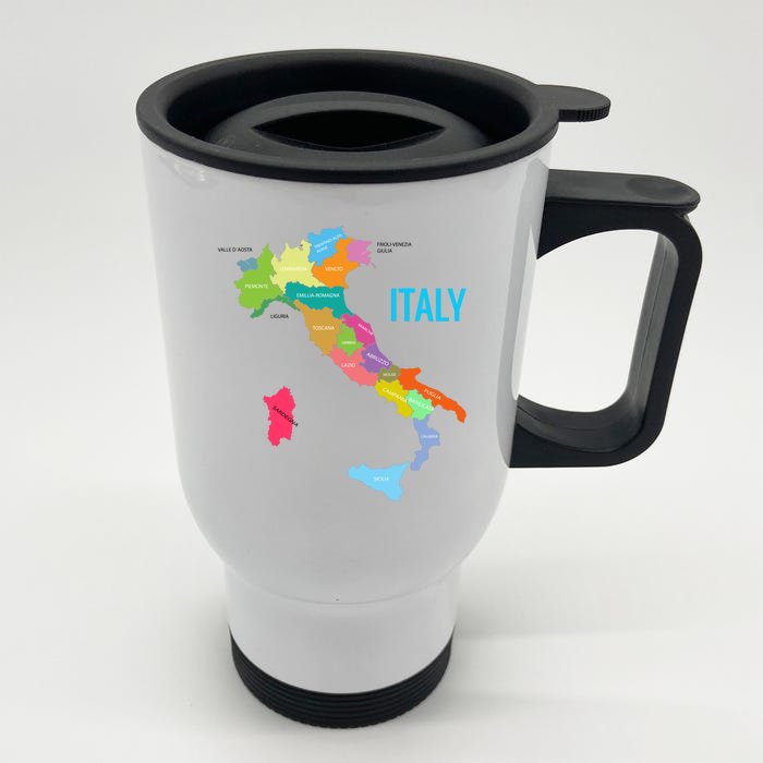 Map Of Italy Front & Back Stainless Steel Travel Mug