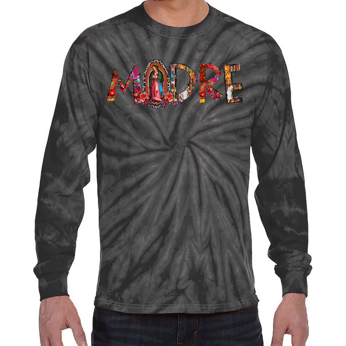 Madre Our Lady Virgen De Guadalupe Abuela Latina Mexican Tie-Dye Long Sleeve Shirt