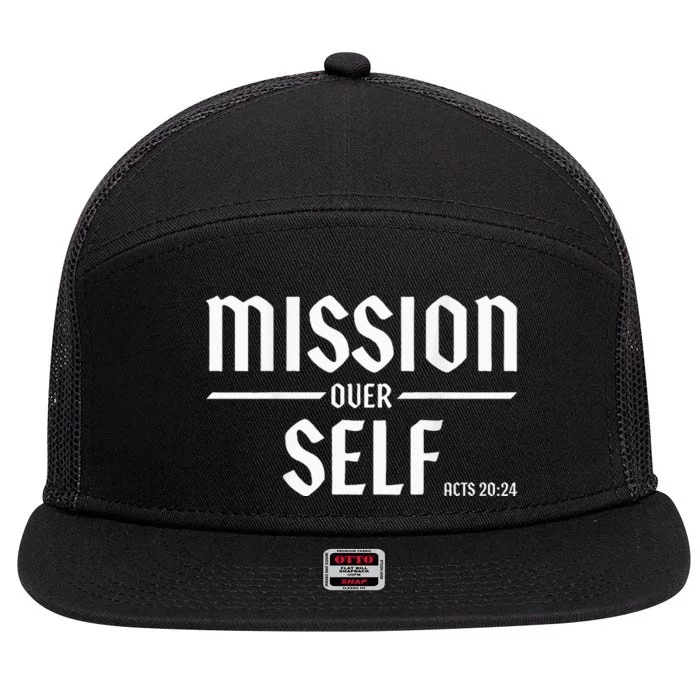 Mission Over Life Acts 2024 7 Panel Mesh Trucker Snapback Hat