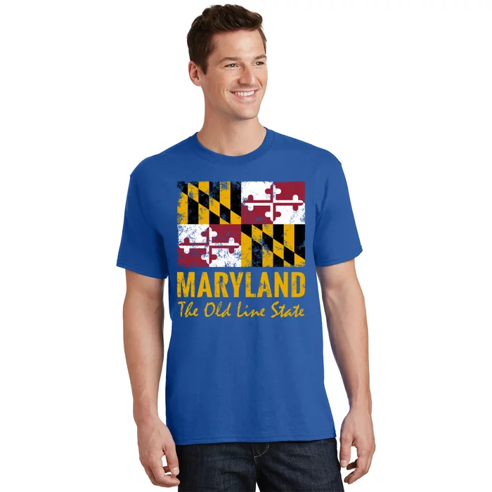 Maryland Old Line State Vintage Flag Funny Gift T-Shirt