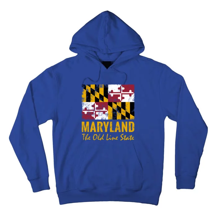 Maryland Old Line State Vintage Flag Funny Gift Tall Hoodie