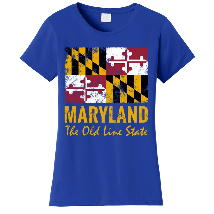 Maryland Old Line State Vintage Flag Funny Gift Women's T-Shirt