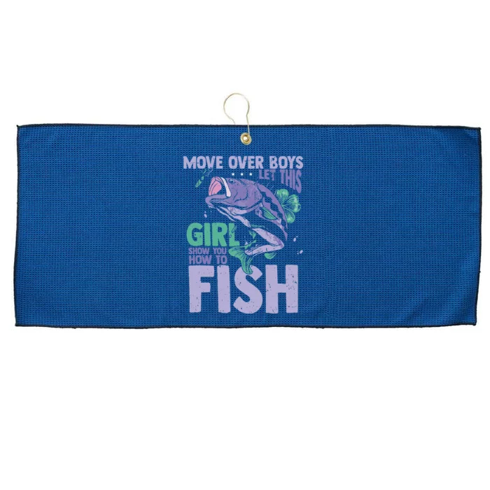 Move Over Let This Girl Show You How To Fish Large Microfiber Waffle Golf Towel