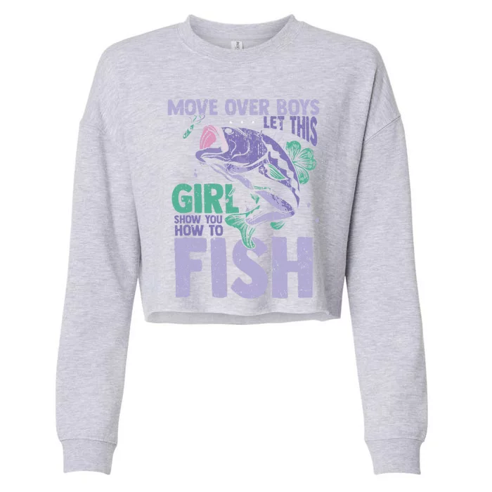 Move Over Let This Girl Show You How To Fish Cropped Pullover Crew