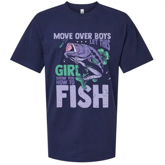 Move Over Let This Girl Show You How To Fish Sueded Cloud Jersey T-Shirt