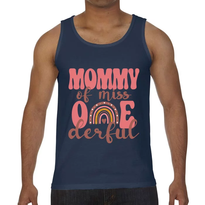 Mommy Of Little Miss Onederful 1st Bday Boho Rainbow Comfort Colors® Tank Top