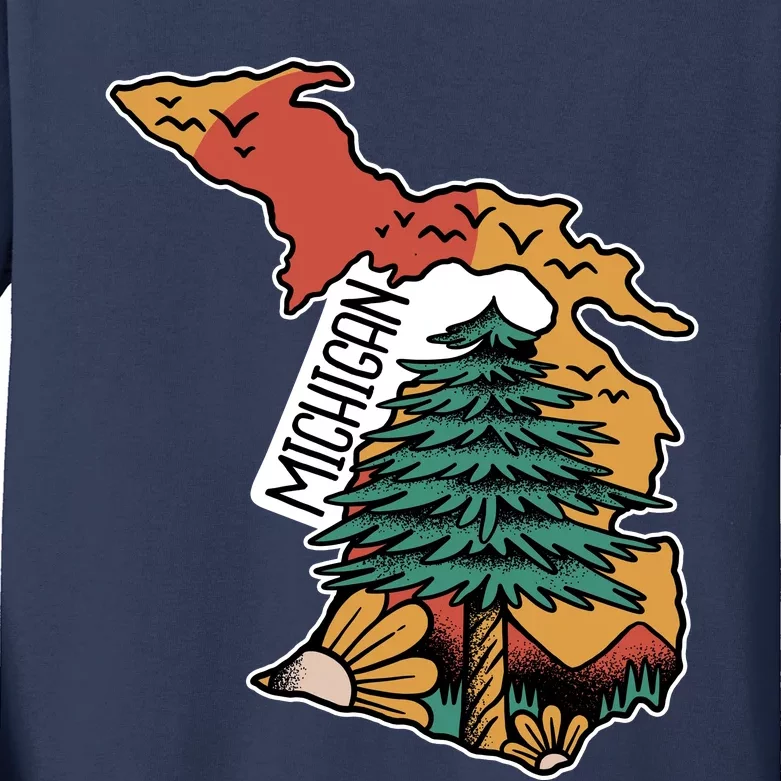 Michigan Outdoor Life Kids Long Sleeve Shirt