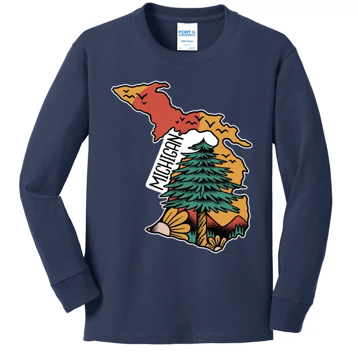 Michigan Outdoor Life Kids Long Sleeve Shirt