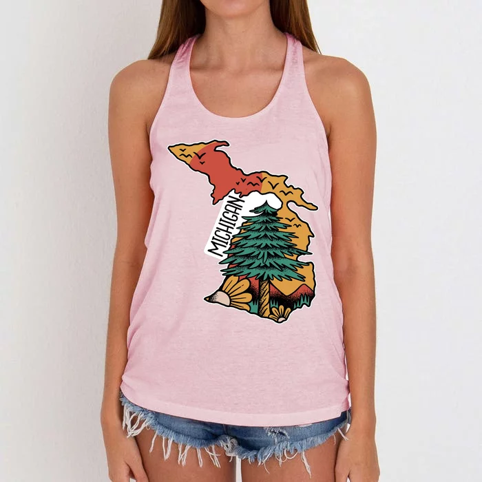 Michigan Outdoor Life Women's Knotted Racerback Tank