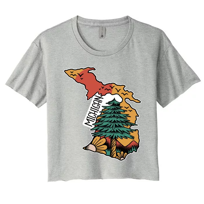 Michigan Outdoor Life Women's Crop Top Tee