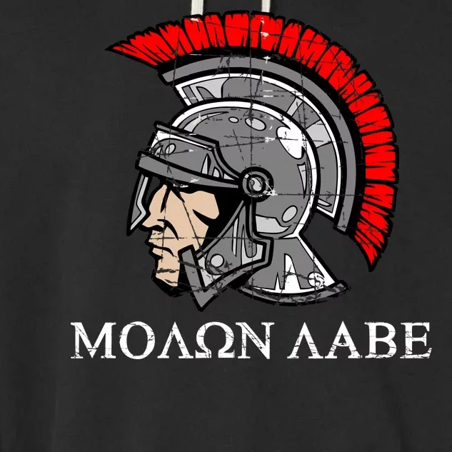 Molon Labe - Spartan Helmet Greek - Come and Take Garment-Dyed Fleece Hoodie