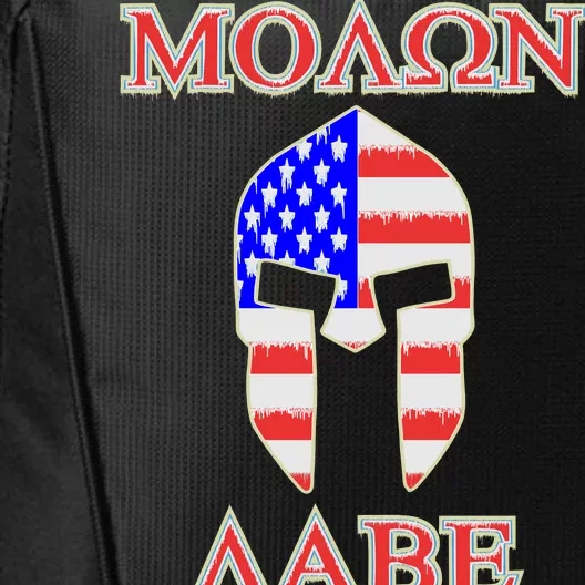 Molon Labe American Flag Spartan Helmet Greek Come and Take City Backpack