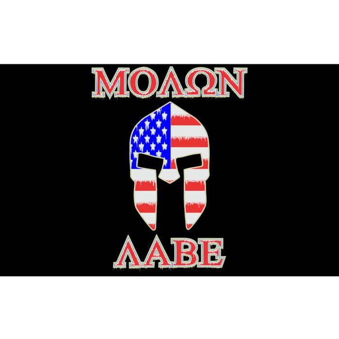 Molon Labe American Flag Spartan Helmet Greek Come and Take Bumper Sticker