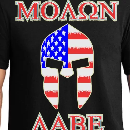 Molon Labe American Flag Spartan Helmet Greek Come and Take Pajama Set