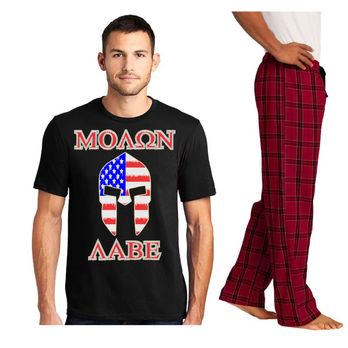 Molon Labe American Flag Spartan Helmet Greek Come and Take Pajama Set