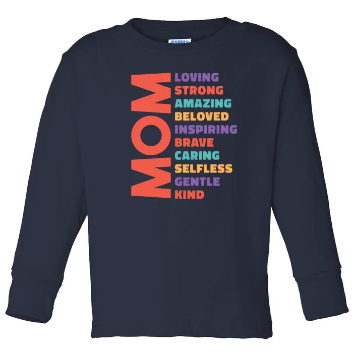 Mom Adjective Toddler Long Sleeve Shirt