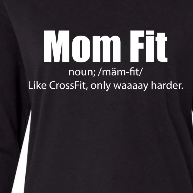 Mom Fit Like CrossFit But Waaaay Harder Womens Cotton Relaxed Long Sleeve T-Shirt