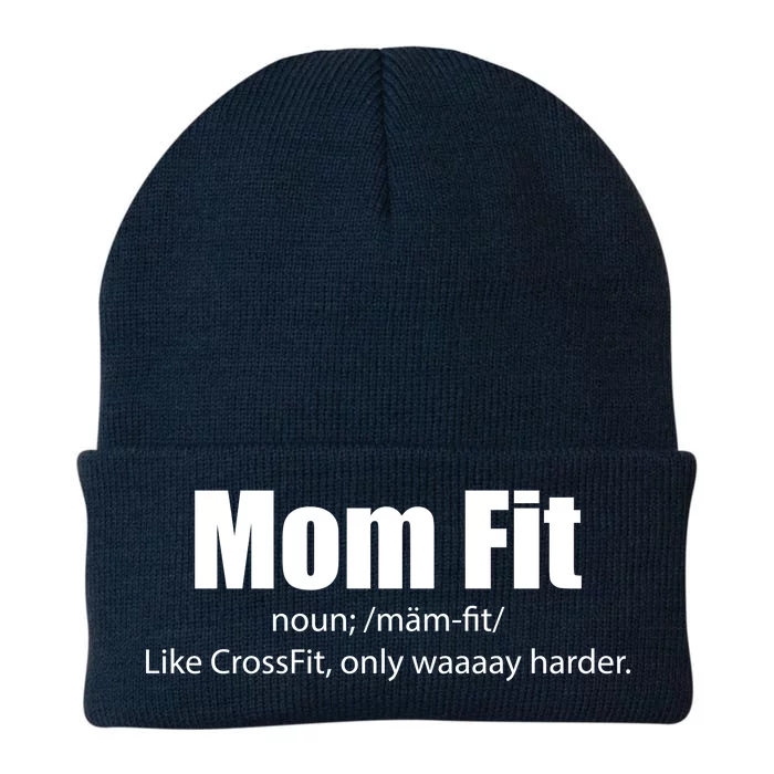 Mom Fit Like CrossFit But Waaaay Harder Knit Cap Winter Beanie