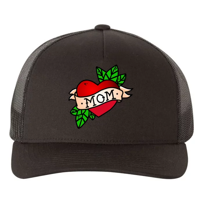 Mom Heart Tattoo Love Yupoong Adult 5-Panel Trucker Hat