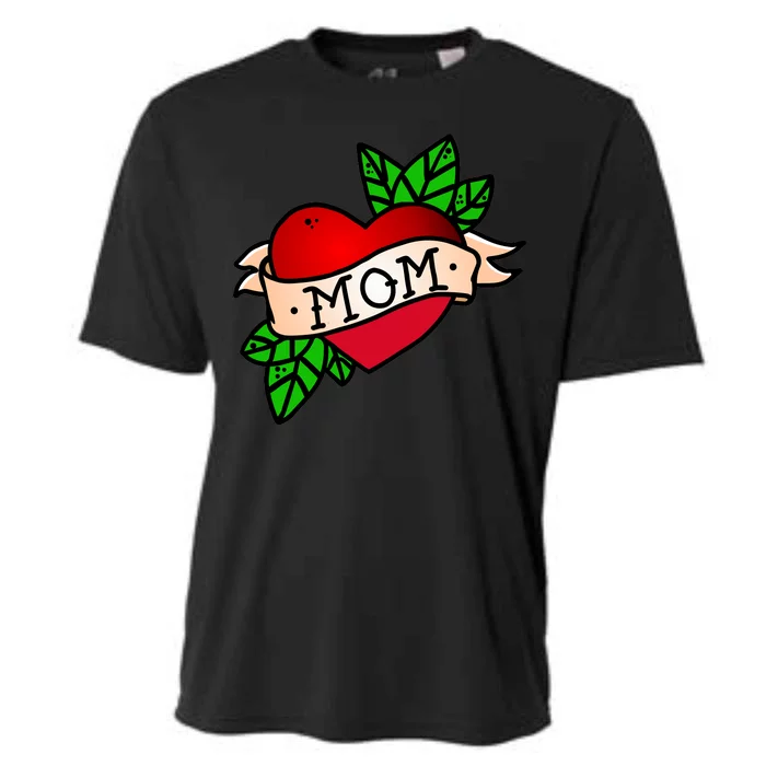 Mom Heart Tattoo Love Cooling Performance Crew T-Shirt