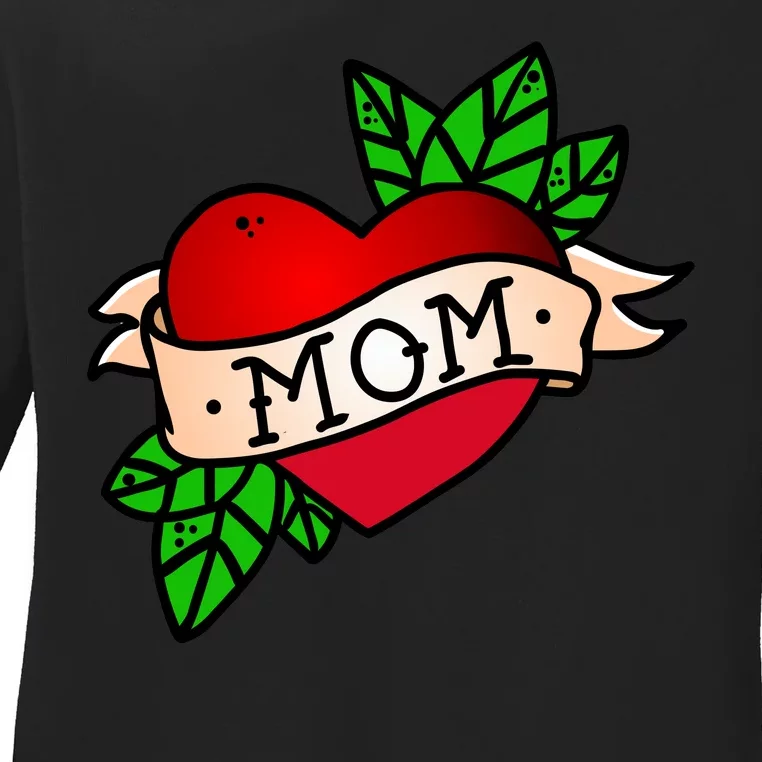 Mom Heart Tattoo Love Ladies Long Sleeve Shirt