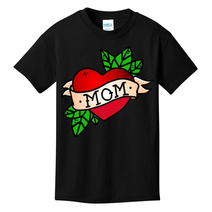 Mom Heart Tattoo Love Kids T-Shirt