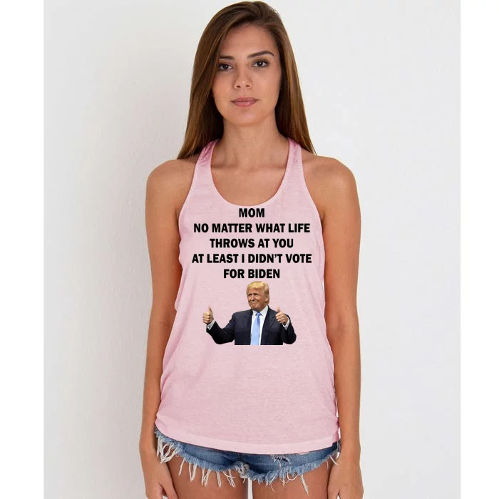 Mom Least I Didn't Vote Biden Funny Pro Republican Women's Knotted Racerback Tank