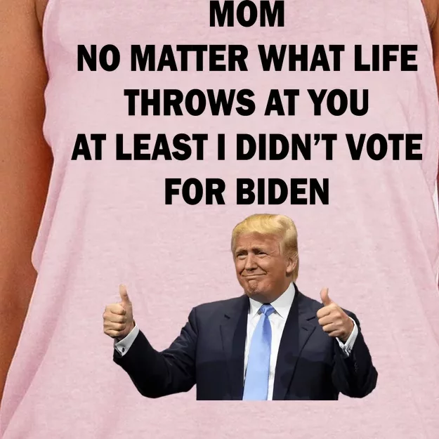 Mom Least I Didn't Vote Biden Funny Pro Republican Women's Knotted Racerback Tank