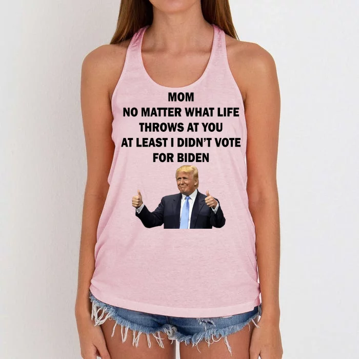 Mom Least I Didn't Vote Biden Funny Pro Republican Women's Knotted Racerback Tank