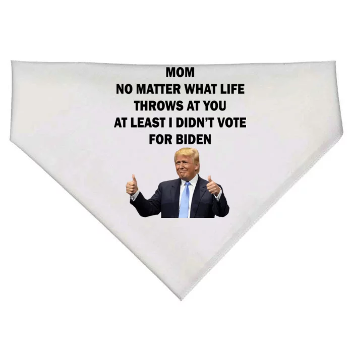 Mom Least I Didn't Vote Biden Funny Pro Republican USA-Made Doggie Bandana