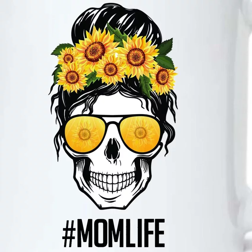 Mom Life Sunflower Skull Black Color Changing Mug