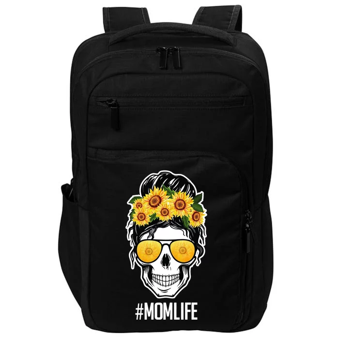 Mom Life Sunflower Skull Impact Tech Backpack